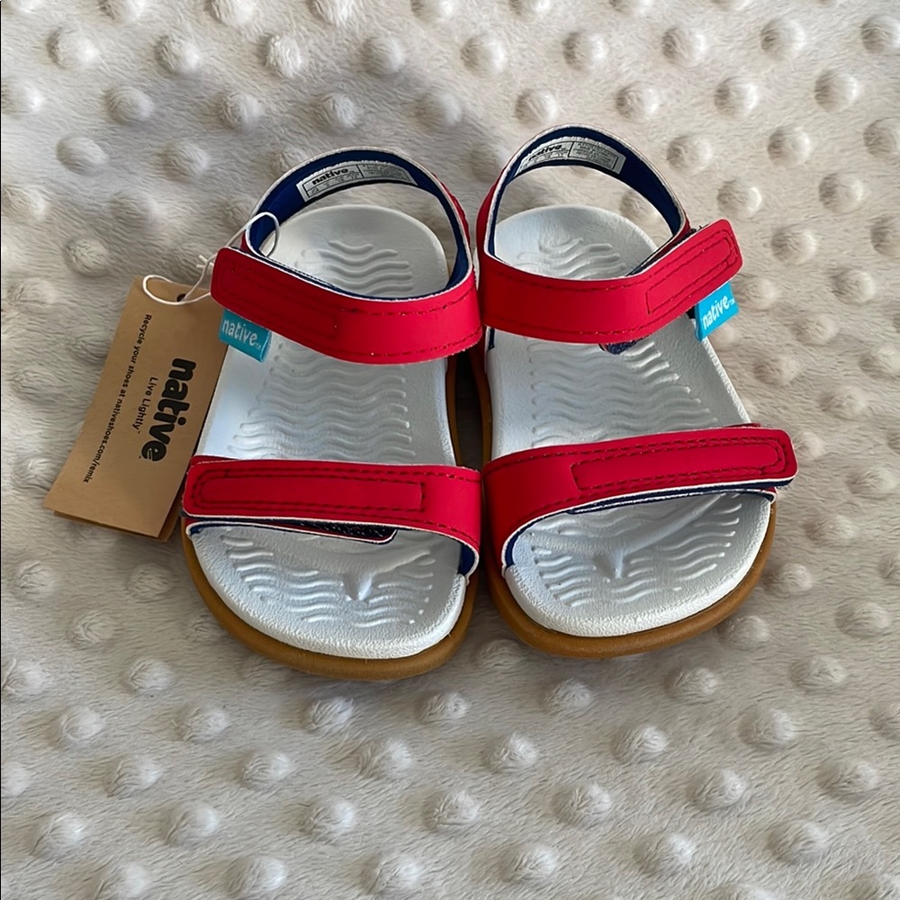 Native Charley Red Sandals - Size C4 NWT